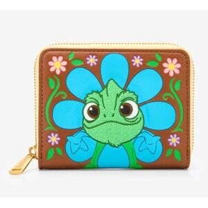 NWT‎ Loungefly Disney Tangled Pascal Chameleon Floral Embroidered WALLET